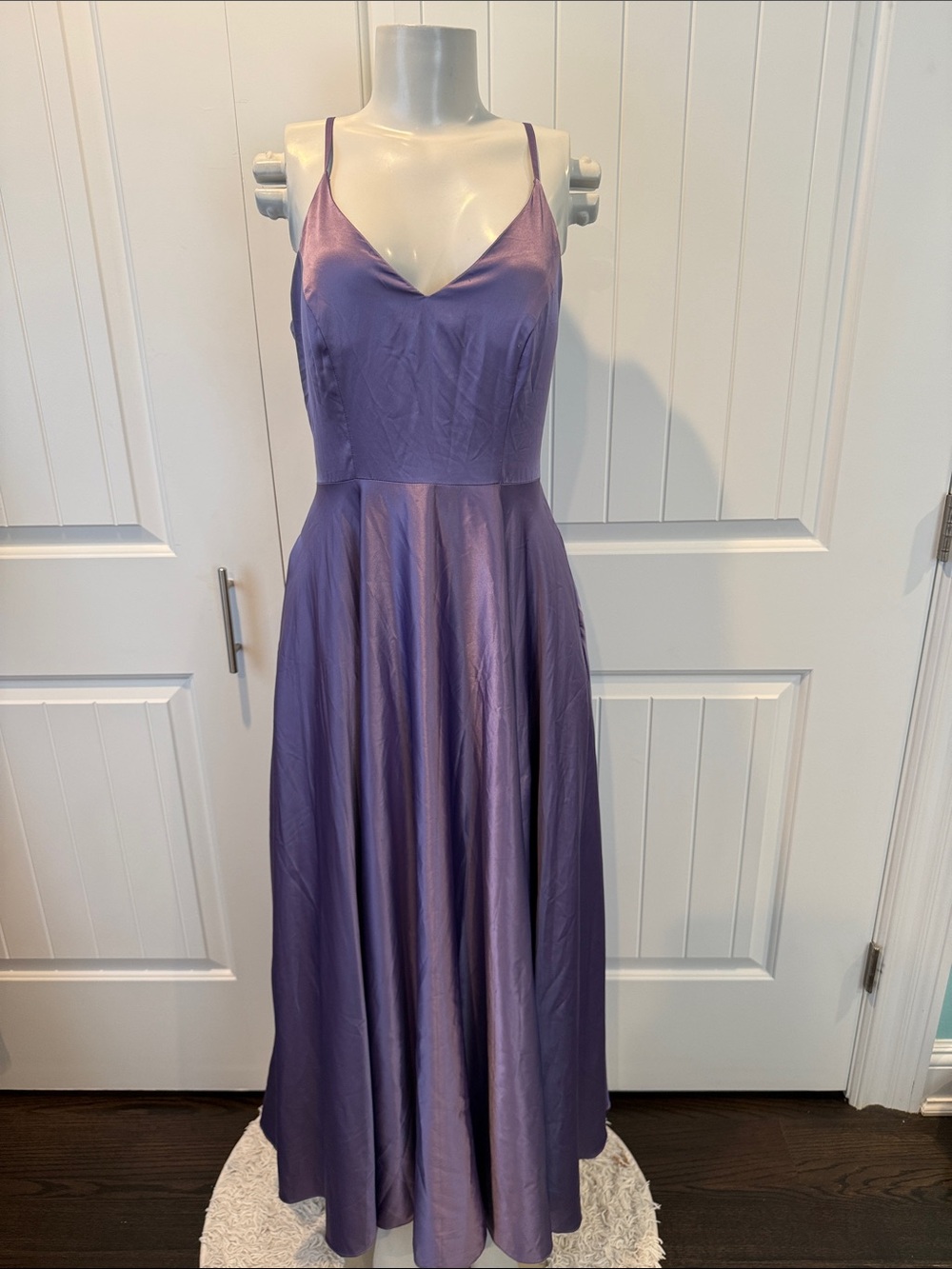 Windsor Lavender Strapless Satin Gown